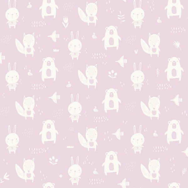Manhattan Comfort Harrison Bitsy Pink Woodland 33 ft L X 209 in W Wallpaper BR4060-91303 - main